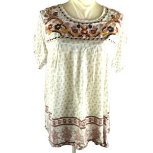 Vintage Davi & Dani Woman Shirt Size M Embroidery Peasant Style Short Sleeve